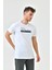 Beyaz Baskı Detaylı O Yaka Standart Kalıp Erkek T-Shirt 4