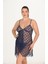 Aria's Closet Büyük Beden Lacivert Gecelik 3046 2