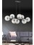 Miran 8 Li Modern Siyah Füme Glop Camlı Sıralı Avize 1