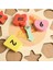 12 Ahşap Montessori Eğitici Oyuncak Renkli Geometrik Puzzle Saat 3+ Yaş Kahverengi 4