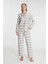 Kare Desenli Pamuklu Gömlek Pijama Takımı 1