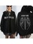 Touz Fermuarlı Siyah Tribal Gothic Wings (Unisex) Kapşonlu 1
