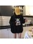 Game Over Baskılı Siyah Unisex Oversize Kapüşonlu Sweatshirt 1