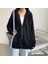 Sokak Tarzı Düz Oversize Siyah Unisex Kapşonlu Hırka 4