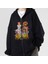 One Piece Nami Baskılı Oversize Fermuarlı Siyah Unisex Kapüşonlu Hırka 1