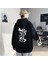 Black Dragon Sırt Baskılı Siyah Unisex Oversize Kapüşonlu Sweatshirt 1