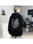 Attack On Titan New Logo Sırt Baskılı Siyah Unisex Oversize Kapüşonlu Sweatshirt 1