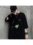 Halloween Noble Witch Baskılı Siyah Unisex Oversize T-Shirt 1