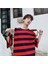 Kırmızı Siyah Çizgili Unisex Oversize T-Shirt 4