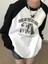 Vintage Reglan Uzun Kollu Sevimli Kedi Baskılı Beyaz T-Shirt 1