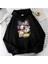 Demon Slayer Squad Baskılı Siyah Unisex Oversize Kapüşonlu Sweatshirt 2