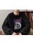 Deathless Skull Baskılı Siyah Unisex Oversize Bisiklet Yaka Sweatshirt 1