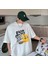 Bacon Pancakes Baskılı Beyaz Oversize T-Shirt 1