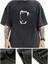 Yıkamalı Fang Baskılı Oversize Vintage T-Shirt 3