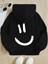 Smile Back Baskılı Siyah Kapşonlu Sweatshirt 1