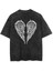 Yıkamalı Sırt Baskılı Wing Skeleton Eskitme T-Shirt 2