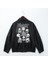 Rock Serisi Slipknot Baskılı Streetwear Siyah Oversize Unisex Astarlı Deri Ceket 1