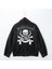 Rock Serisi Motorhead Baskılı Streetwear Siyah Oversize Unisex Astarlı Deri Ceket 1
