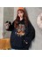 Spider Punk Baskılı Siyah Unisex Oversize Kapüşonlu Sweatshirt 1