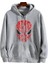 Spider-Man Head Baskılı Oversize Fermuarlı Gri Unisex Kapüşonlu Hırka 2