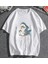 Shark Cat Beyaz Unisex Oversize T-Shirt 1