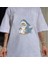 Shark Cat Beyaz Unisex Oversize T-Shirt 2