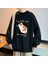 No Talk Me Baskılı Siyah Unisex Oversize Bisiklet Yaka Sweatshirt 1