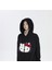 Hello Kitty Head Baskı Oversize Fermuarlı Siyah Unisex Kapüşonlu Hırka 1