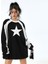 Y2K Streetwear Star Baskılı Siyah Unisex Oversize Bisiklet Yaka Sweatshirt 2