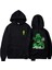 Billie Eilish Baskılı Siyah Unisex Oversize Kapüşonlu Sweatshirt 2