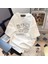 Retro Karikatür Kedi Baskılı Beyaz Unisex Oversize T-Shirt 1