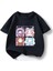 Harajuku Sanrio Karakter Baskılı Siyah T-Shirt 1