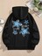 Denin Star Baskılı Siyah Kapşonlu Sweatshirt 1