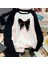 Ribbon Detay Reglan Uzun Kollu Beyaz T-Shirt 1