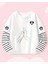 Cute Pati Fake Sleeves Unisex Uzun Kollu Beyaz T-Shirt 1