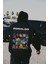 Ronaldo Baskılı Siyah Kapşonlu Sweatshirt 1
