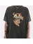 Yıkamalı Skeleton Cat Unisex Eskitme T-Shirt 1