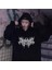 Gothic Graphic Baskılı Siyah Unisex Oversize Kapüşonlu Sweatshirt 1