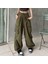 Yeşil Tactical Paraşüt Kumaş Kargo Cepli Oversize Unisex Pantolon 2