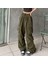 Yeşil Tactical Paraşüt Kumaş Kargo Cepli Oversize Unisex Pantolon 3
