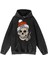 New Year Yıkamalı Skull Vintage Kapüşonlu Sweatshirt 1