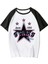 Y2K Star Beyaz Reglan Kol Oversize T-Shirt 1