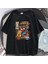 Spider-Cat Baskılı Siyah Oversize T-Shirt 2