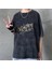 Yıkamalı Flaming Dice Skull Eskitme T-Shirt 1