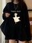 Happy Duck Siyah Unisex Oversize Bisiklet Yaka Sweatshirt 2