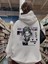 Harajuku Anime Girl Baskılı Beyaz Kapşonlu Sweatshirt 1