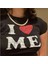 I Love Me Baskılı Siyah Crop 1