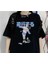 Anime Girl & Cat Siyah Unisex Oversize T-Shirt 1