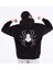 Dangerous Spider Ön-Arka Baskılı Siyah Unisex Oversize Kapüşonlu Sweatshirt 1