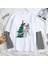 Skeleton Tree Baskılı Fake Sleeves Unisex Beyaz T-Shirt 2